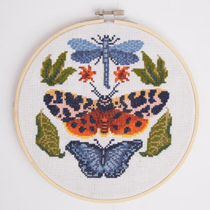 RHS Cross Stitch Kit Garden Tiger Moth Large